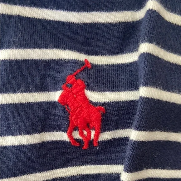 Polo Ralph Lauren Navy and White Striped Shirt Women's Medium - Picture 3 of 11